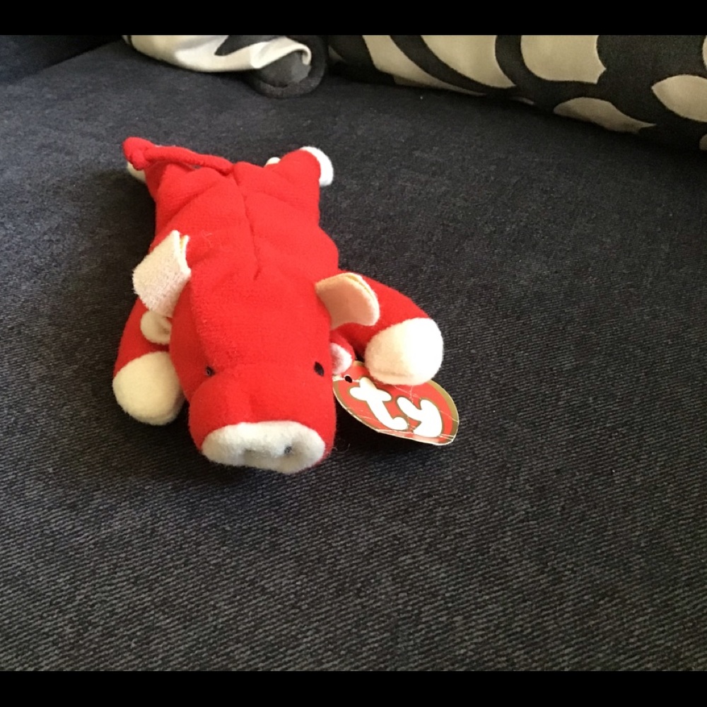 TY Beanie Babies McDonalds Happy Meal Toy #9 SNORT Red Bull 1993